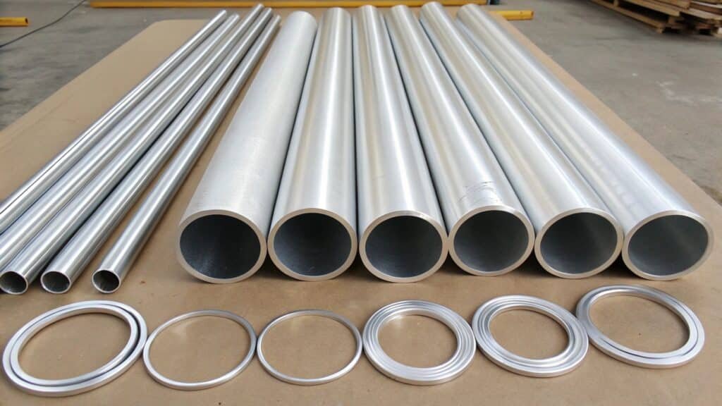 An image showing a bent and formed 5052 sheet metal part next to a solid, structural 6061 forged block.